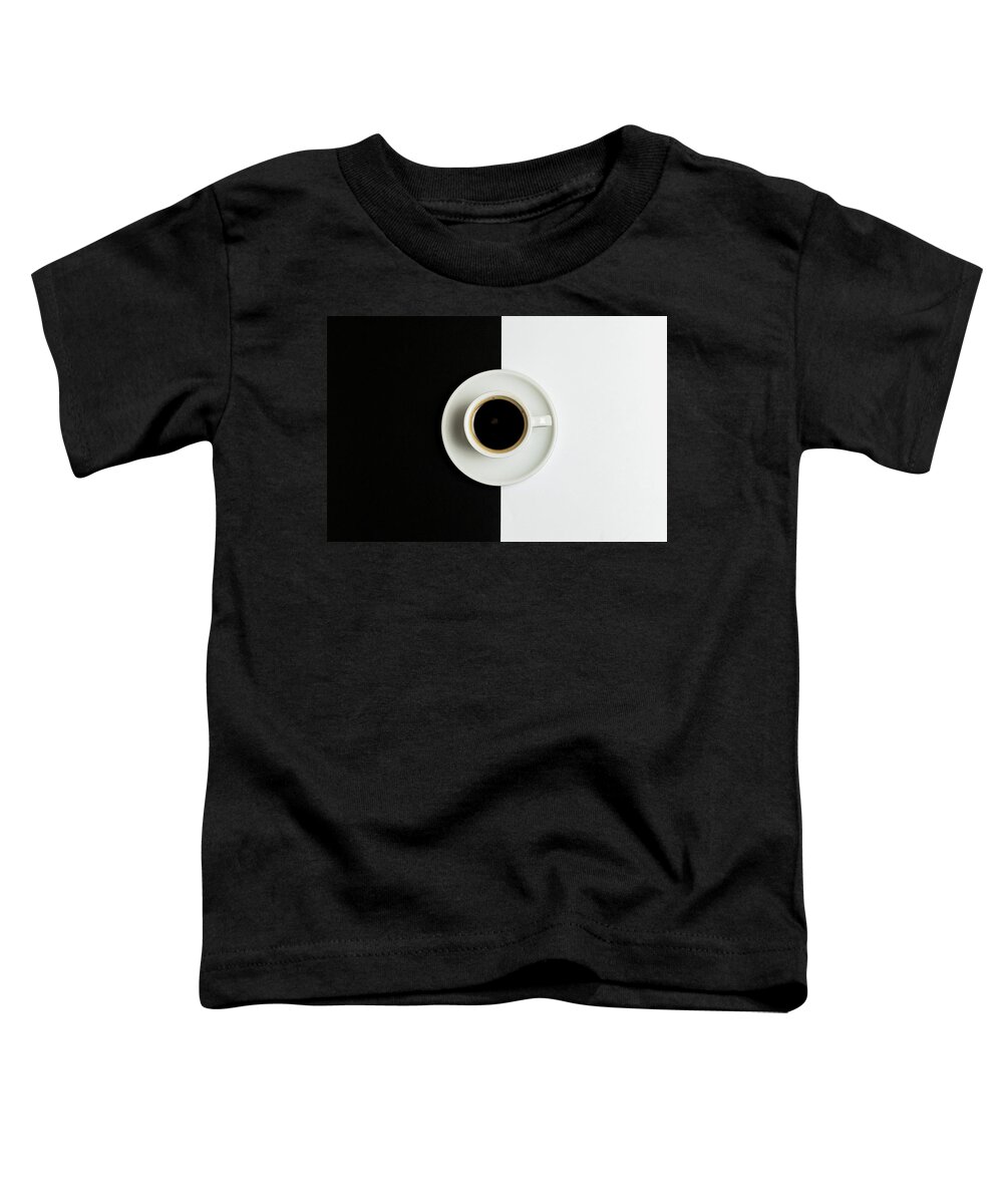 Coffee Toddler T-Shirt featuring the photograph Espresso coffee on a white pot by Michalakis Ppalis
