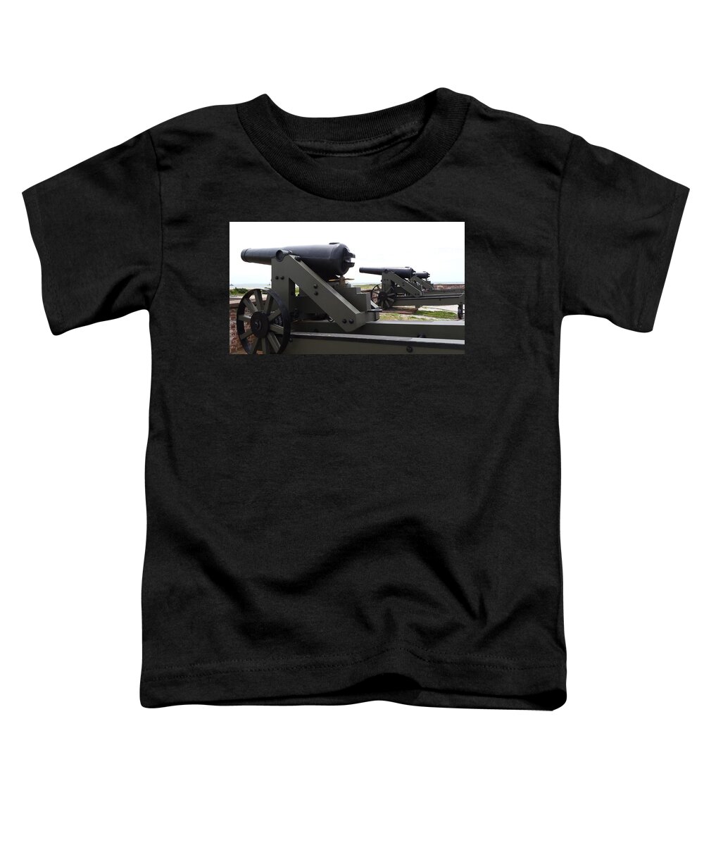 Cannons Toddler T-Shirt featuring the photograph Fort Macon Cannons 3 by Paddy Shaffer