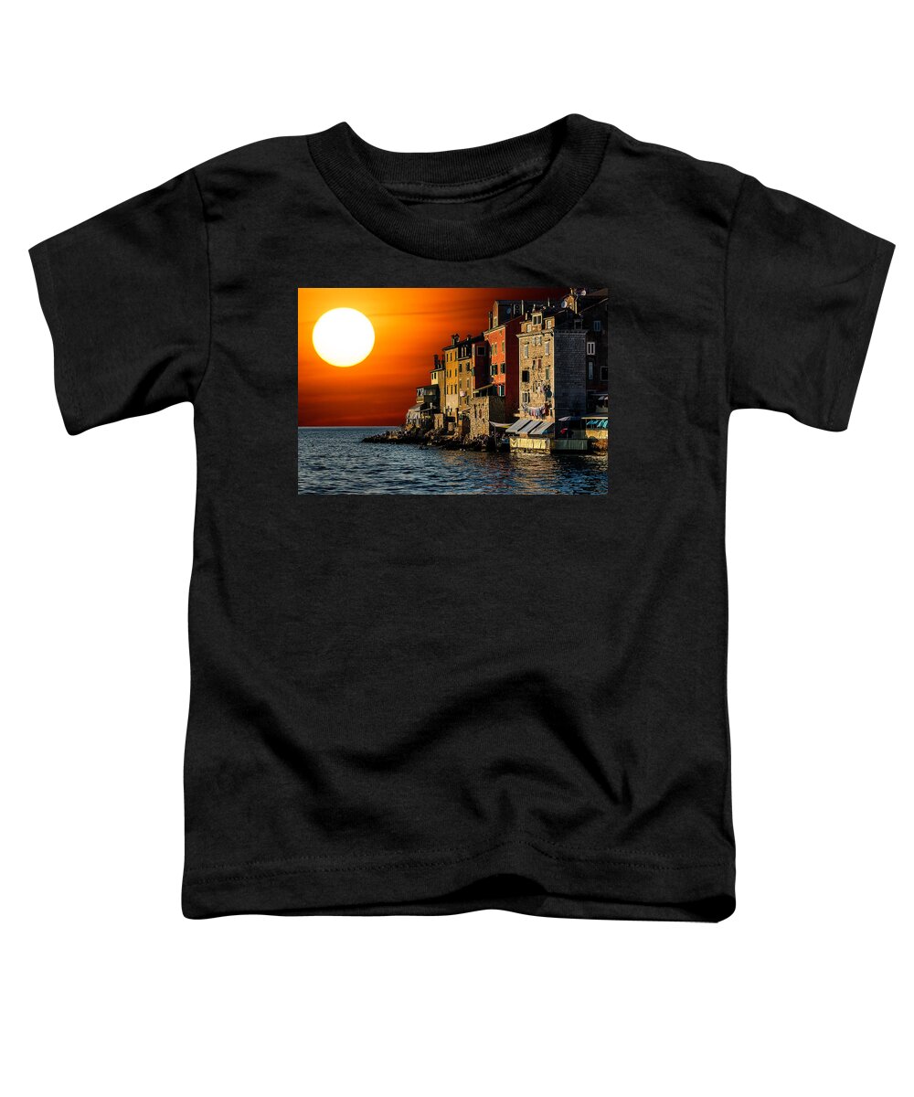 Rovinj Toddler T-Shirt featuring the photograph Homes with a view by Wolfgang Stocker