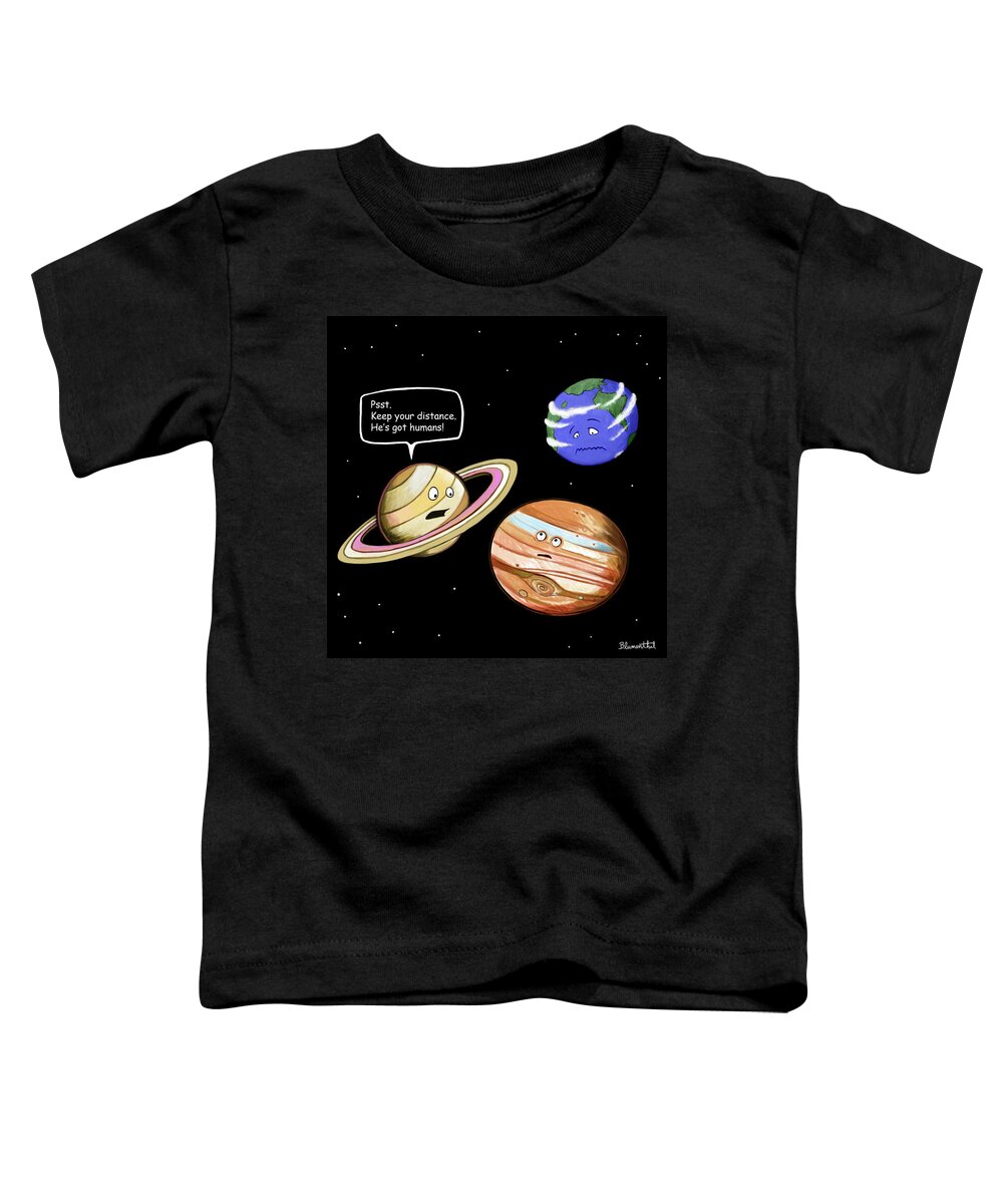 Moon Toddler T-Shirt featuring the painting Humans by Yom Tov Blumenthal