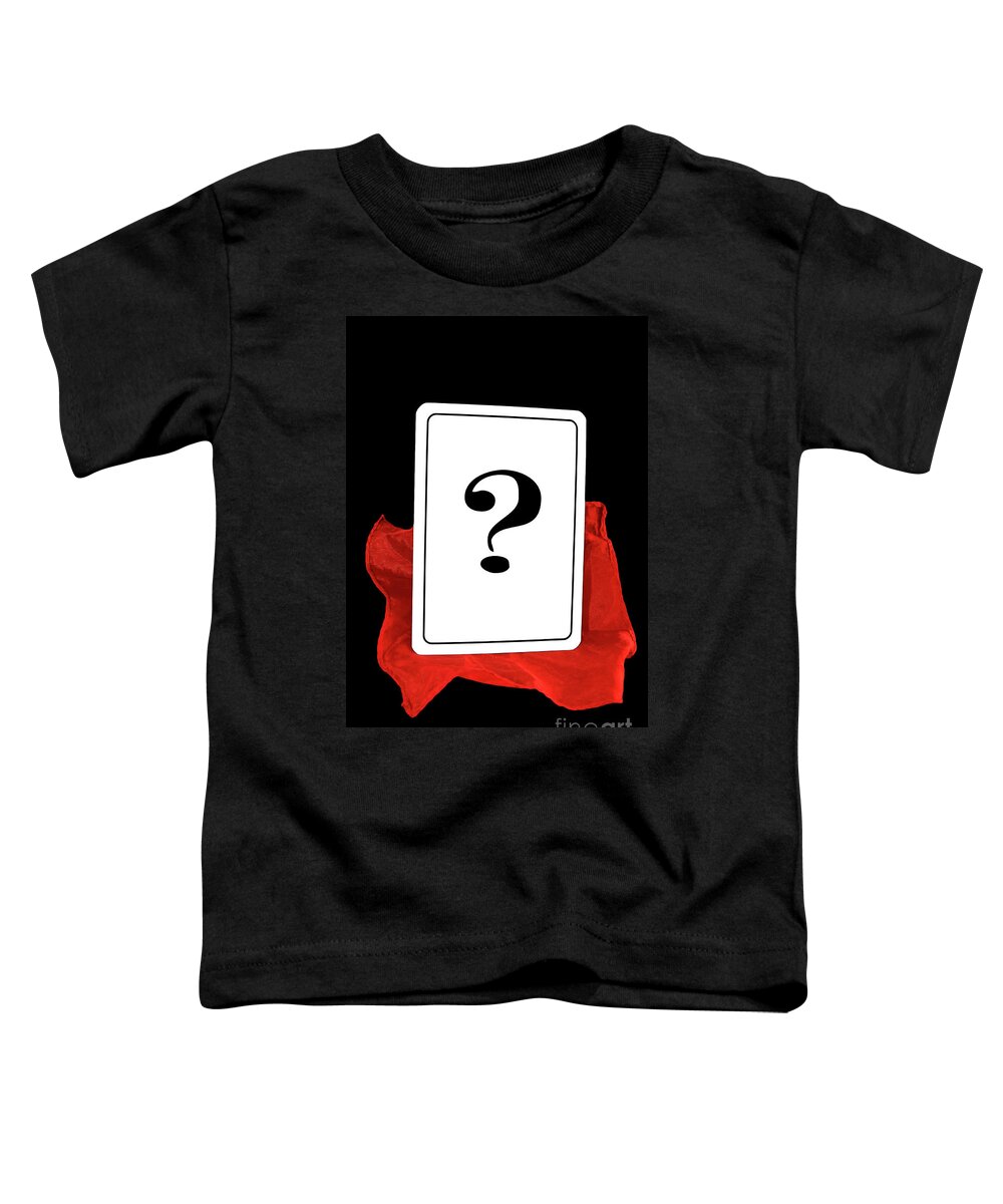 Question Toddler T-Shirt featuring the photograph Interrogative card on black background by Gregory DUBUS