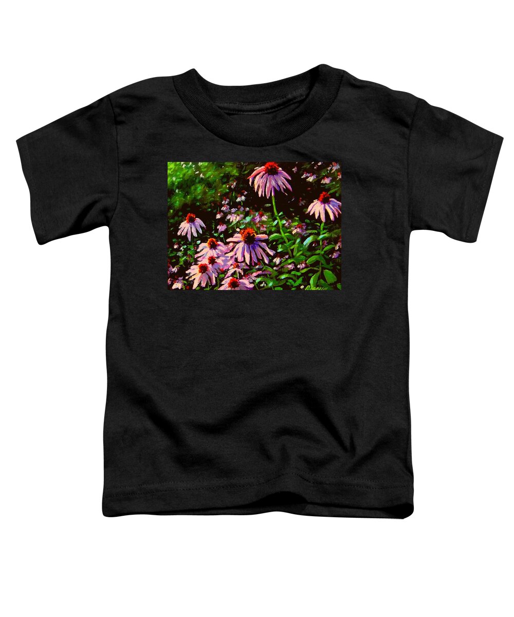 Landscape Toddler T-Shirt featuring the painting Jeannette's Cone Flowers by Rick Hansen