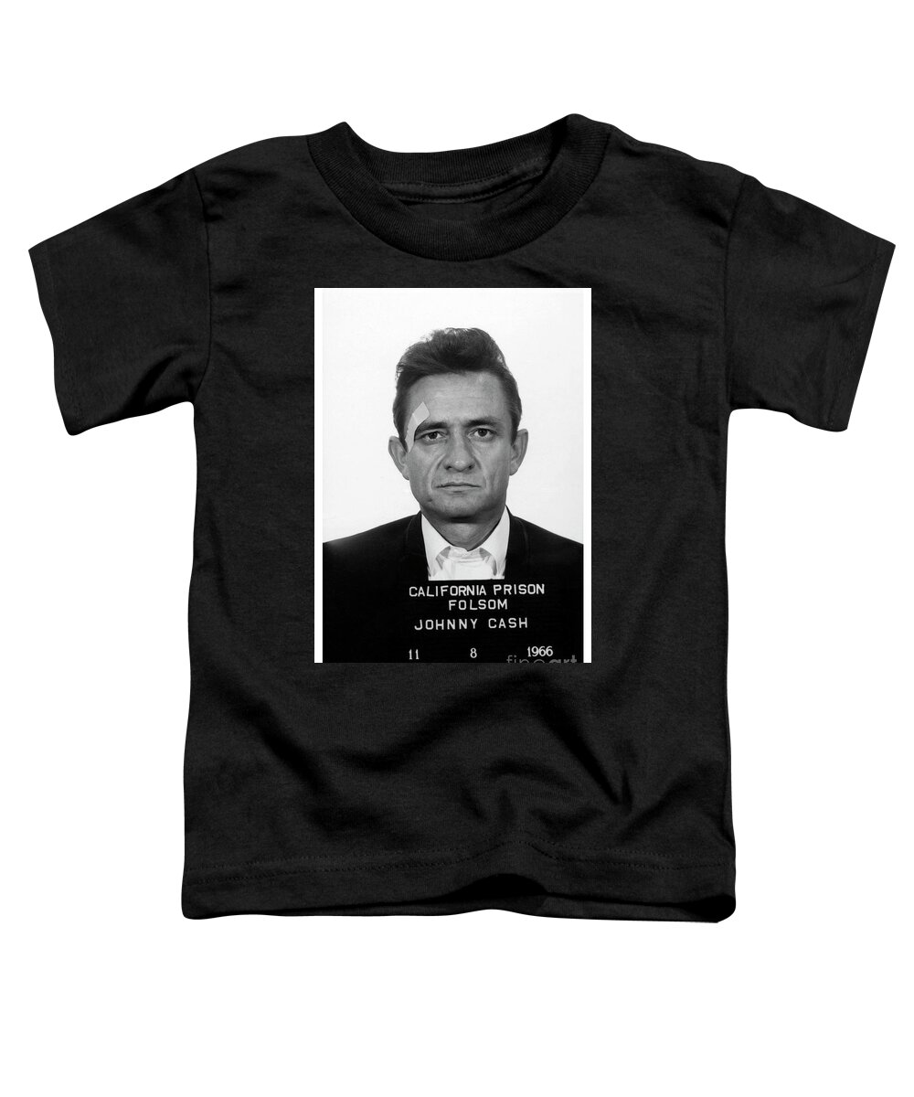 Johnny Cash Toddler T-Shirt featuring the photograph Johnny Cash Mugshot by Jon Neidert