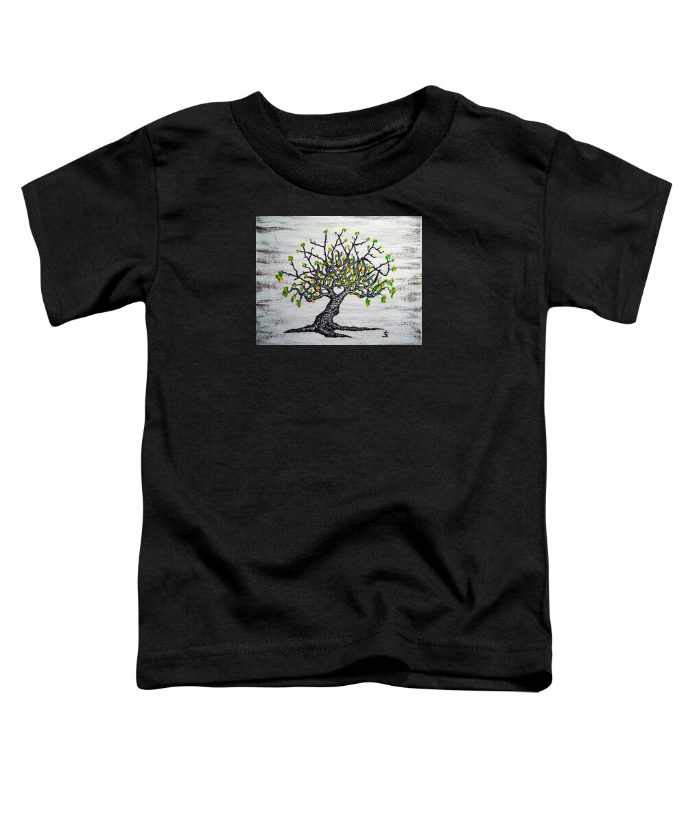 Kayak Toddler T-Shirt featuring the drawing Kayaker Love Tree Art by Aaron Bombalicki