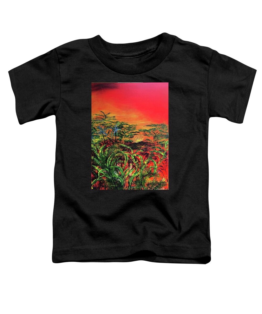 Aina Toddler T-Shirt featuring the painting Ahu Aila au by Michael Silbaugh