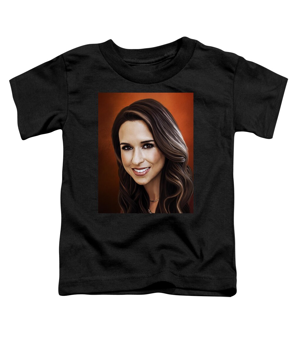 Lacey Chabert Toddler T-Shirt featuring the painting Lacey Chabert - Portrait by Jordan Blackstone