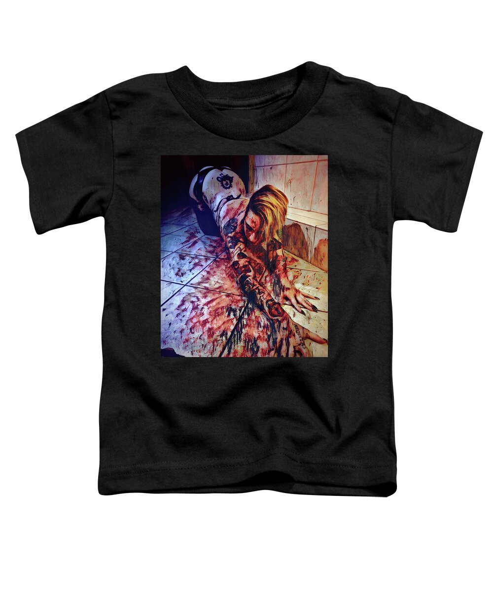 Dark Toddler T-Shirt featuring the digital art Left For Dead by Recreating Creation