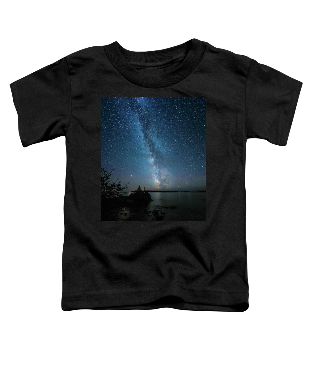  Toddler T-Shirt featuring the photograph Milky Way as seem from Isle Royale National Park by Nick Noble