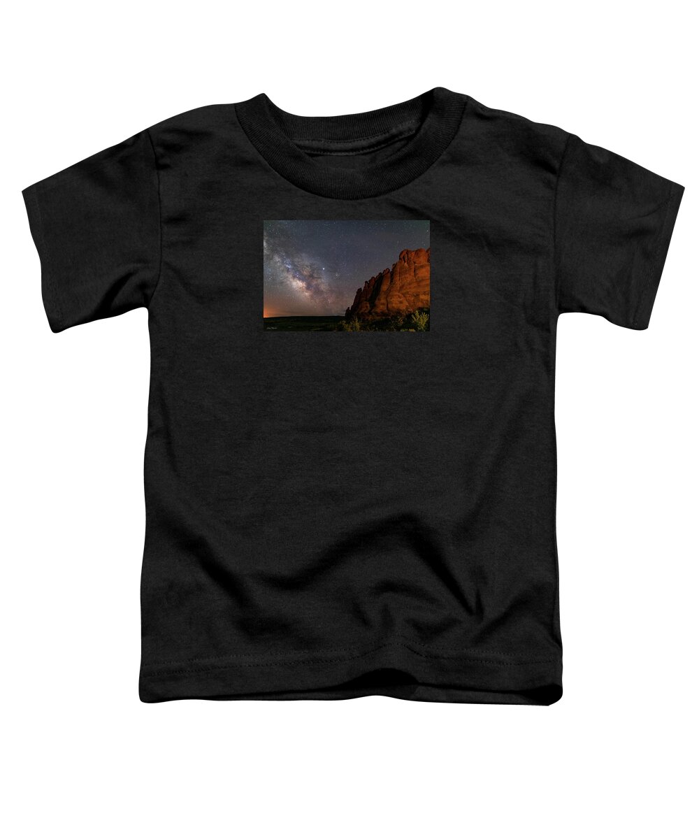 Moab Toddler T-Shirt featuring the photograph Milky Way at Navajo Rocks 2 by Dan Norris