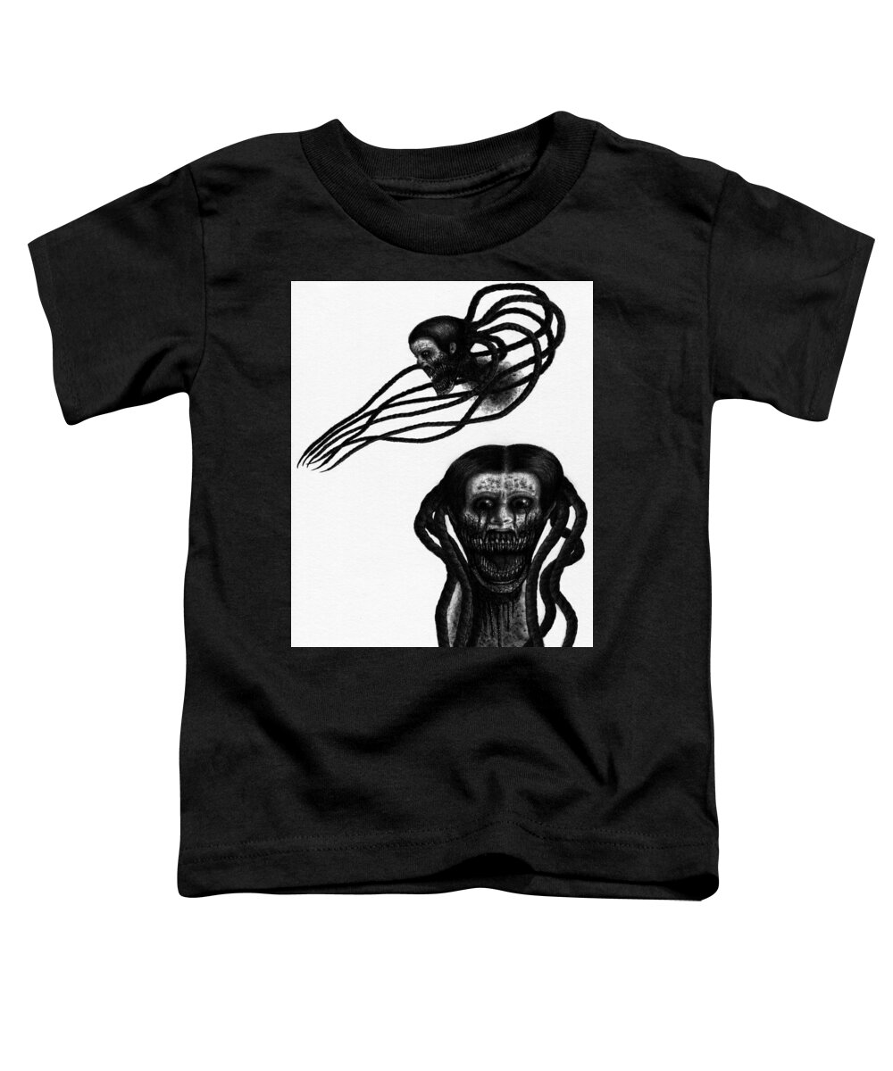 Horror Toddler T-Shirt featuring the drawing Minna - Artwork by Ryan Nieves