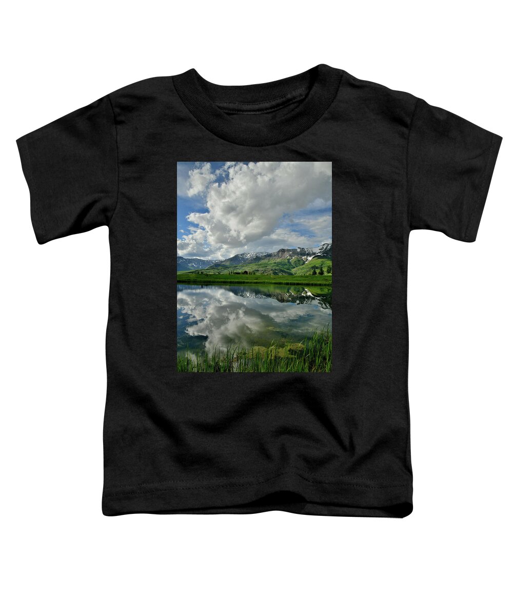 Colorado Toddler T-Shirt featuring the photograph Mirror Image at Mountain Village Colorao by Ray Mathis