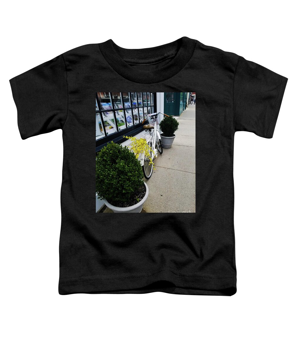 New England Toddler T-Shirt featuring the photograph New England Shops by Elizabeth M