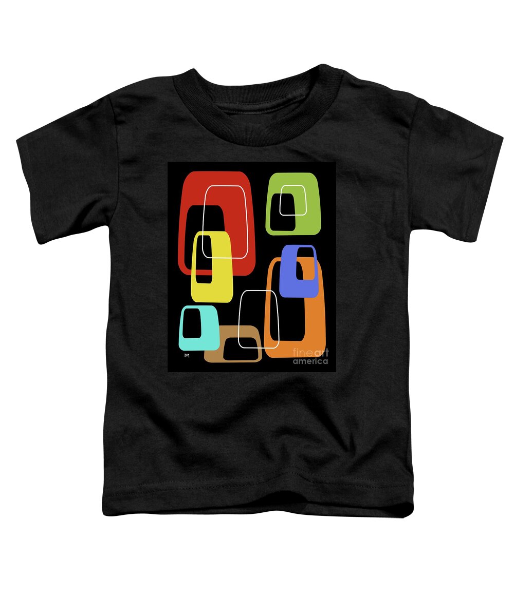  Toddler T-Shirt featuring the digital art Oblongs on Black 2 by Donna Mibus
