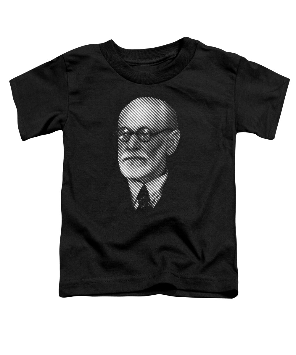  Father Of Psychoanalysis - Portrait Toddler T-Shirt featuring the digital art portrait of Sigmund Freud by Cu Biz