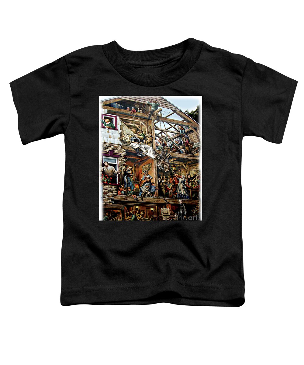Quebec Toddler T-Shirt featuring the photograph Quebec City Historical Mural by Al Bourassa