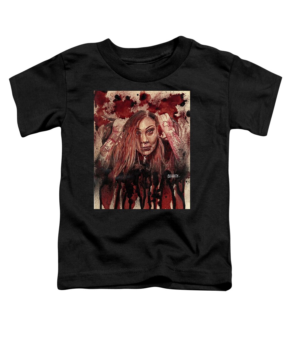 Ryan Almighty Toddler T-Shirt featuring the painting RAZAKEL port dry blood by Ryan Almighty