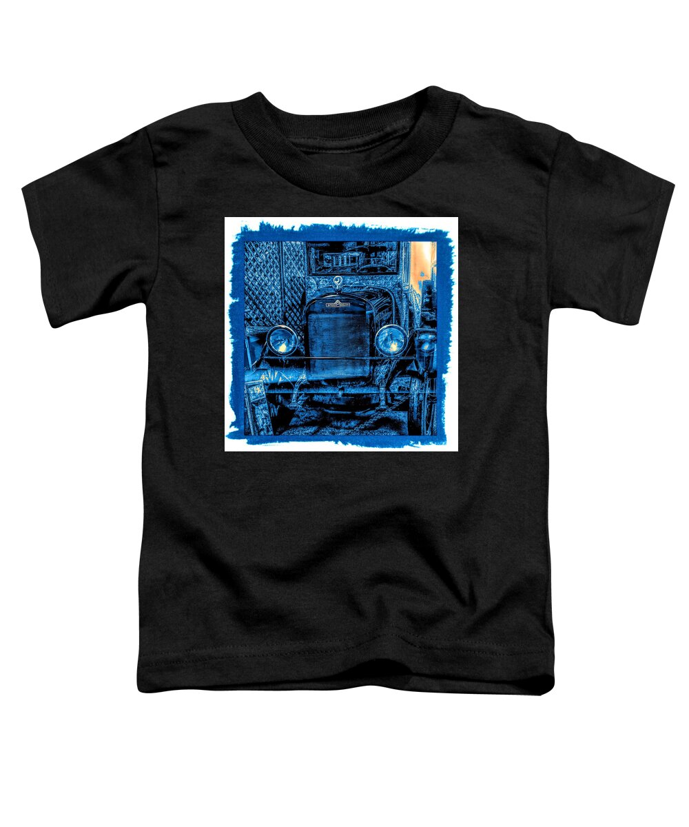 Reo Speed Wagon Toddler T-Shirt featuring the photograph REO Speed Wagon Blue Grunge by Joan Stratton