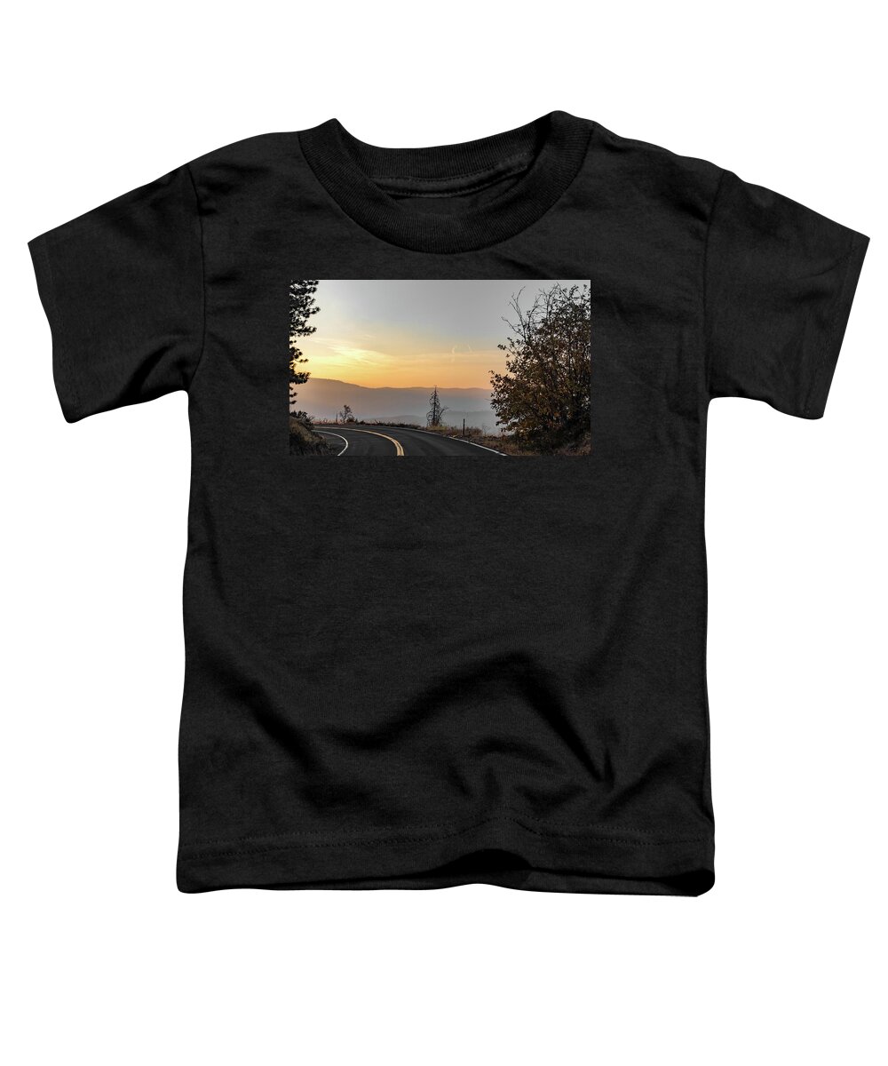 Road Toddler T-Shirt featuring the photograph Road Through Yosemite National Park Early Morning by Alex Grichenko