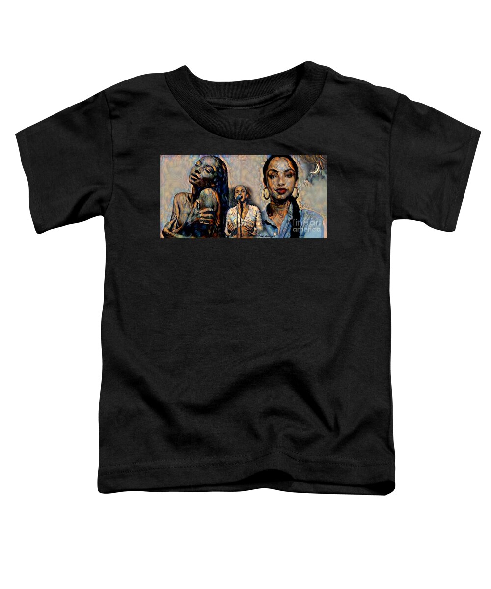 Sade Toddler T-Shirt featuring the mixed media Sade by Carl Gouveia
