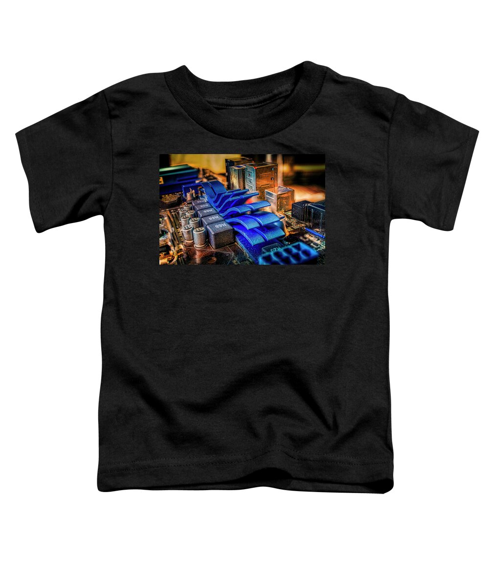 Electronics Toddler T-Shirt featuring the photograph Sandstorm on the Motherboard by Micah Offman