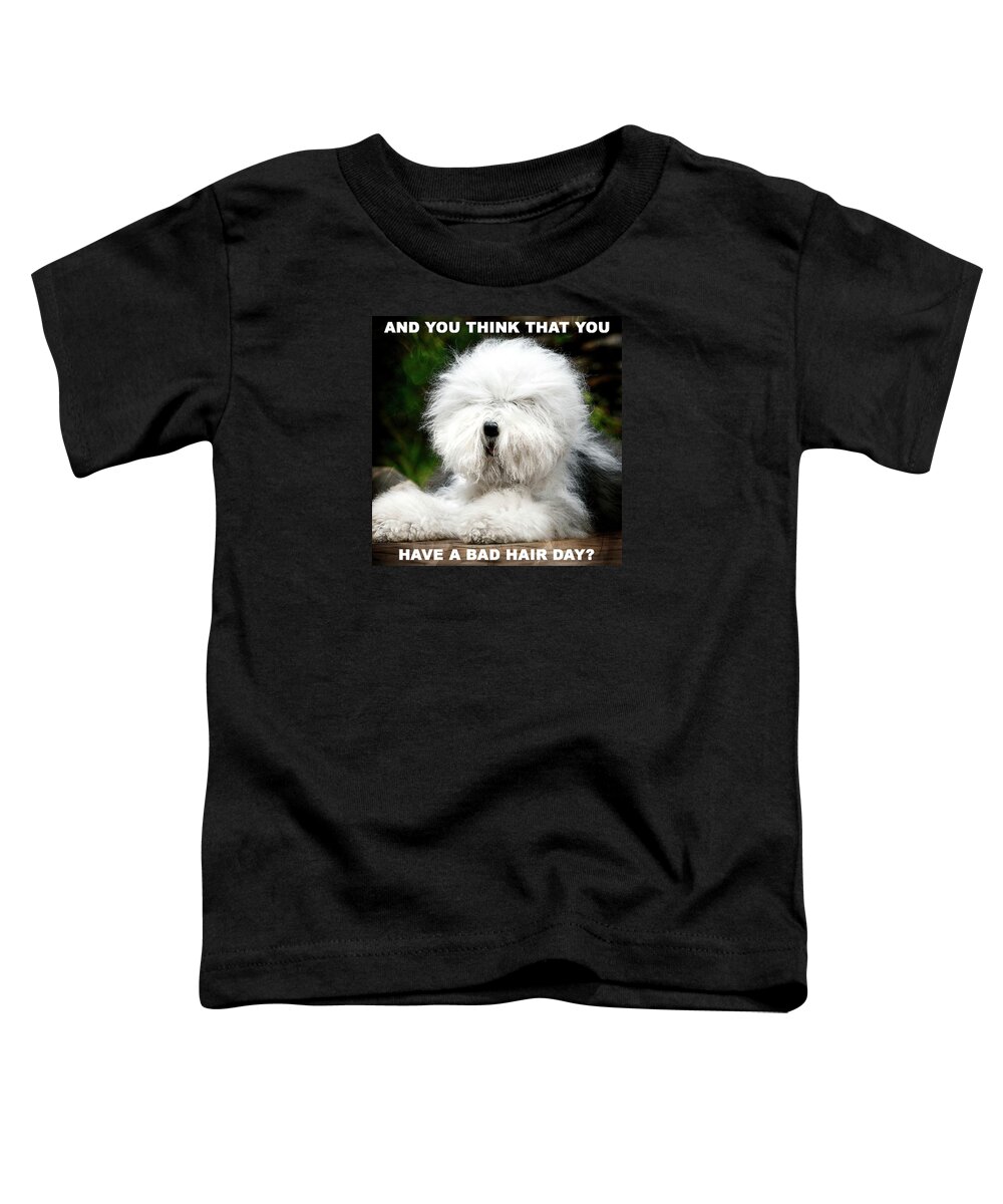 Animal Toddler T-Shirt featuring the photograph Shaggy Dog With Bad Hair Day by Michelle Liebenberg