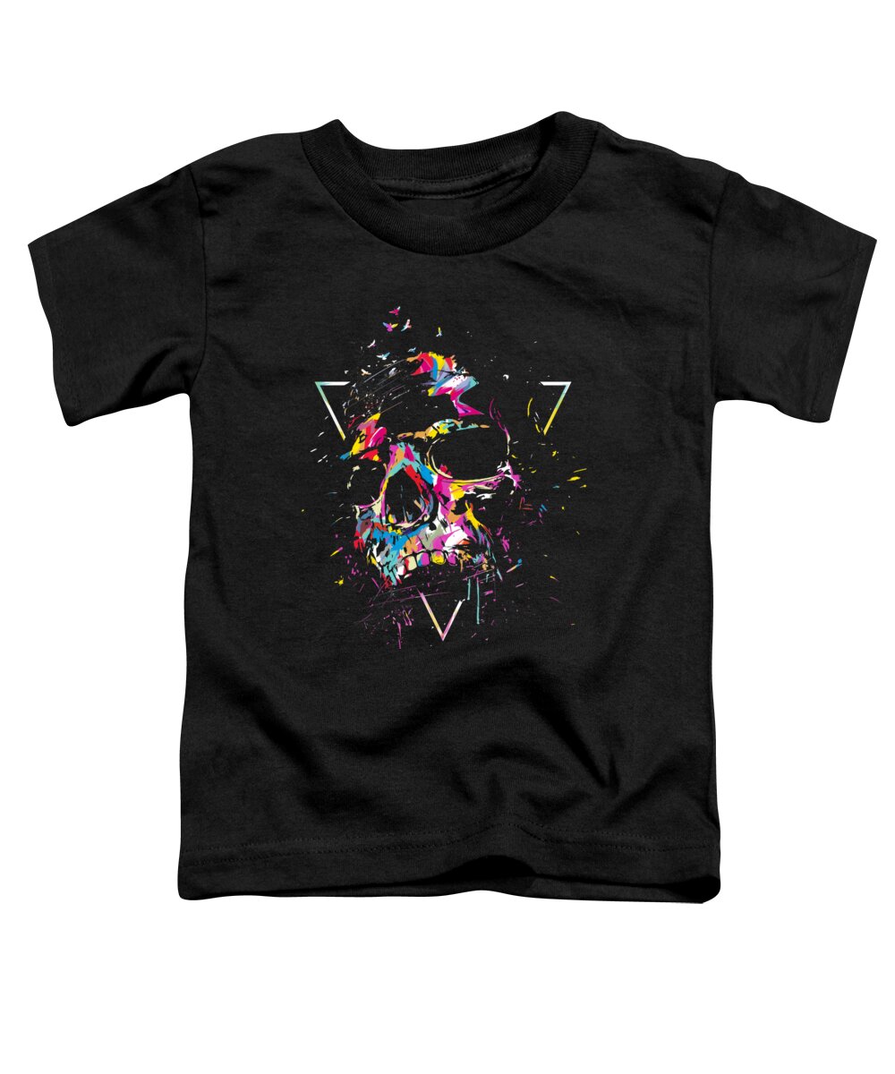 Skull Toddler T-Shirt featuring the mixed media Skull X by Balazs Solti