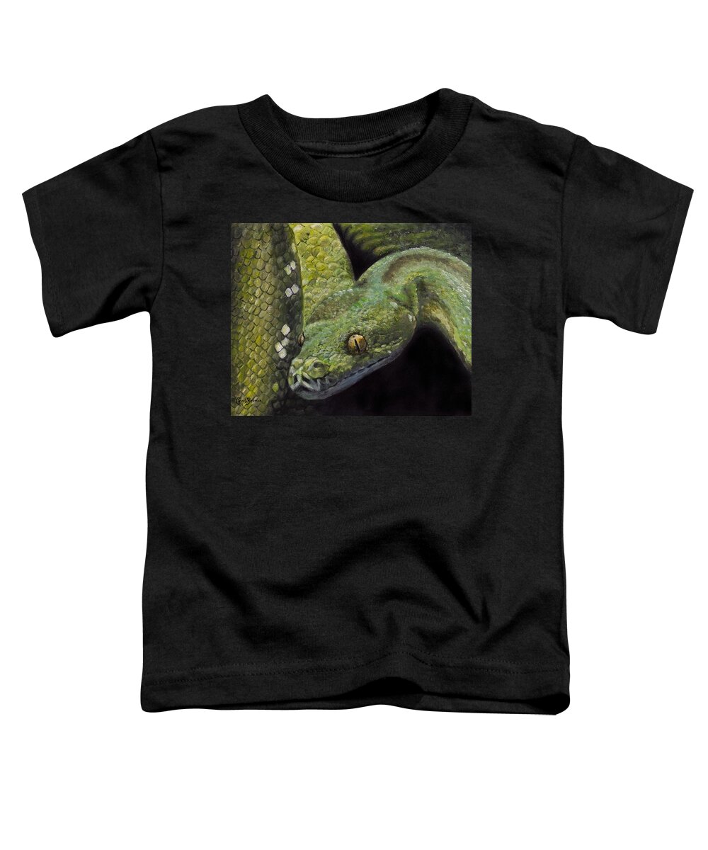 Snake Toddler T-Shirt featuring the painting Snake by Kirsty Rebecca