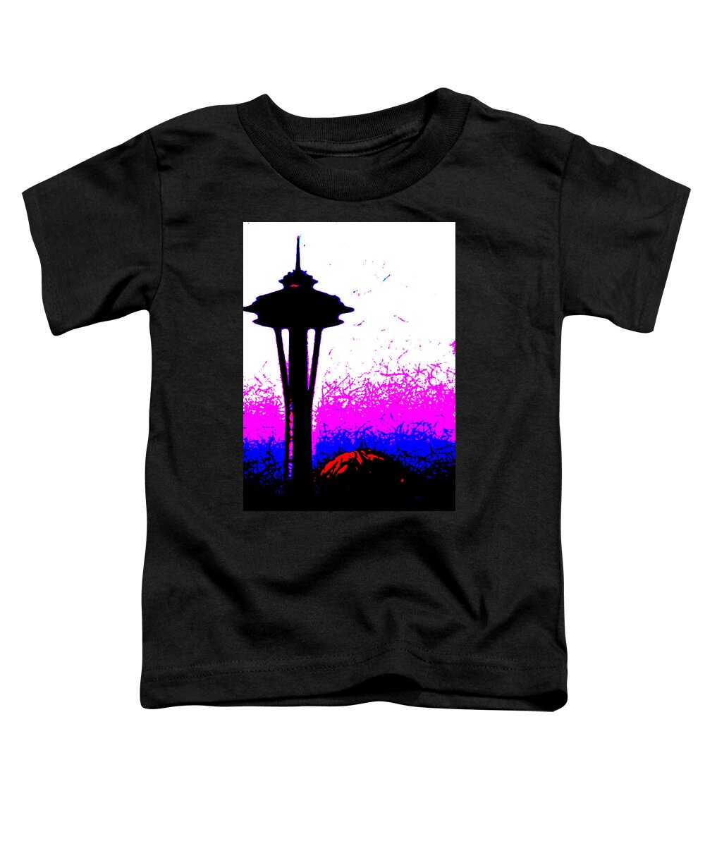 Space Needle Toddler T-Shirt featuring the photograph Space Needle Abstract AB3 by Cathy Anderson