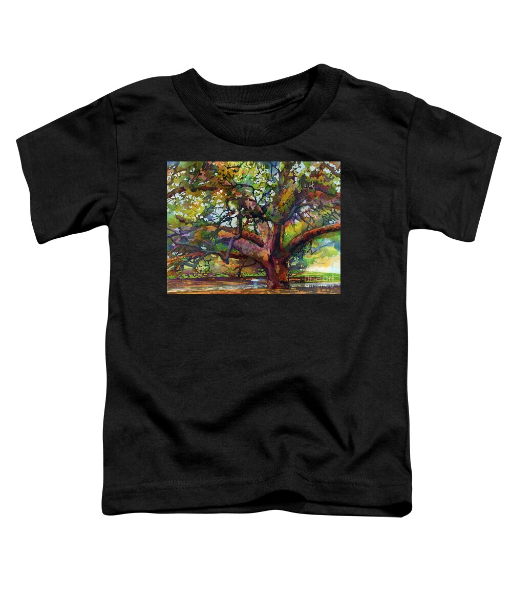 Oak Toddler T-Shirt featuring the painting Sunlit Century Tree by Hailey E Herrera