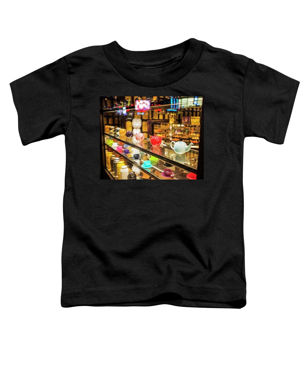 London Toddler T-Shirt featuring the photograph Tea Time in London London Tea Shop United Kingdom UK England by Toby McGuire