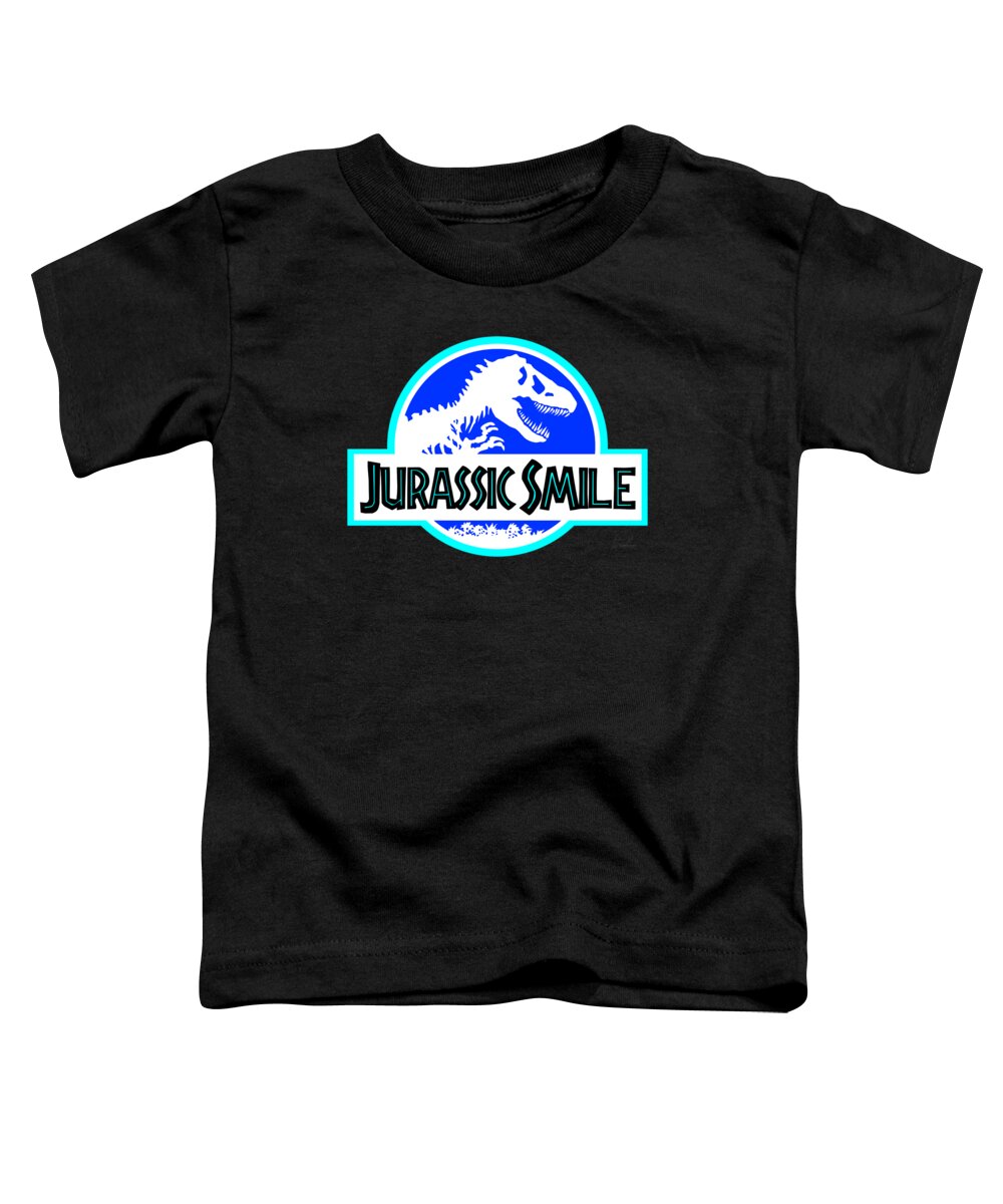 Sci-fi Toddler T-Shirt featuring the digital art Jurassic Smile Logo inv by Andrea Gatti