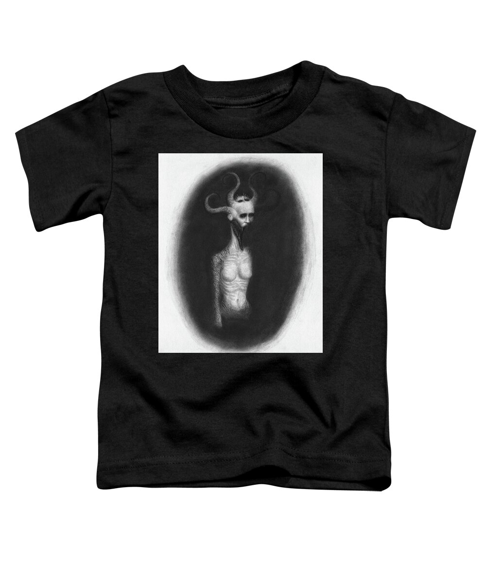 Horror Toddler T-Shirt featuring the drawing That Which Feasts On The Seventh Night - Artwork by Ryan Nieves
