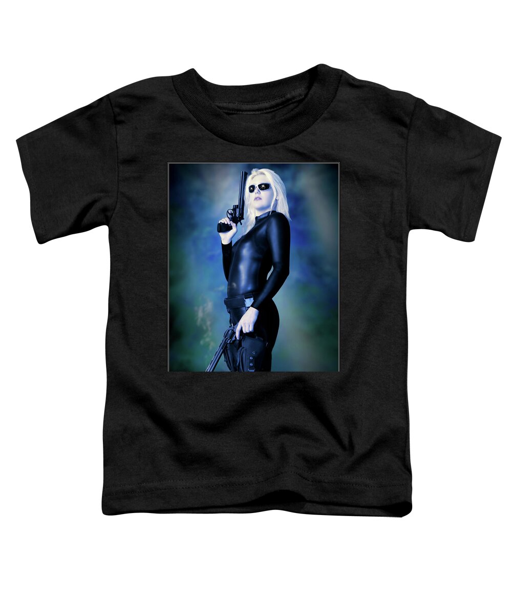 Black Toddler T-Shirt featuring the photograph The Black Widow by Jon Volden