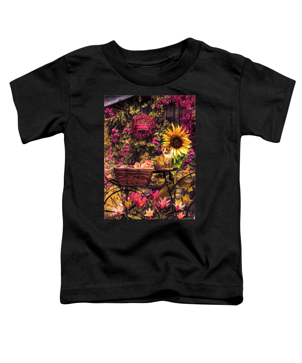 Barns Toddler T-Shirt featuring the photograph The Garden Barn in Early Fall by Debra and Dave Vanderlaan