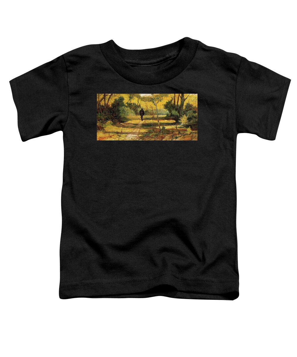 Giovanni Toddler T-Shirt featuring the painting The Man in the Woods by Giovanni Fattori