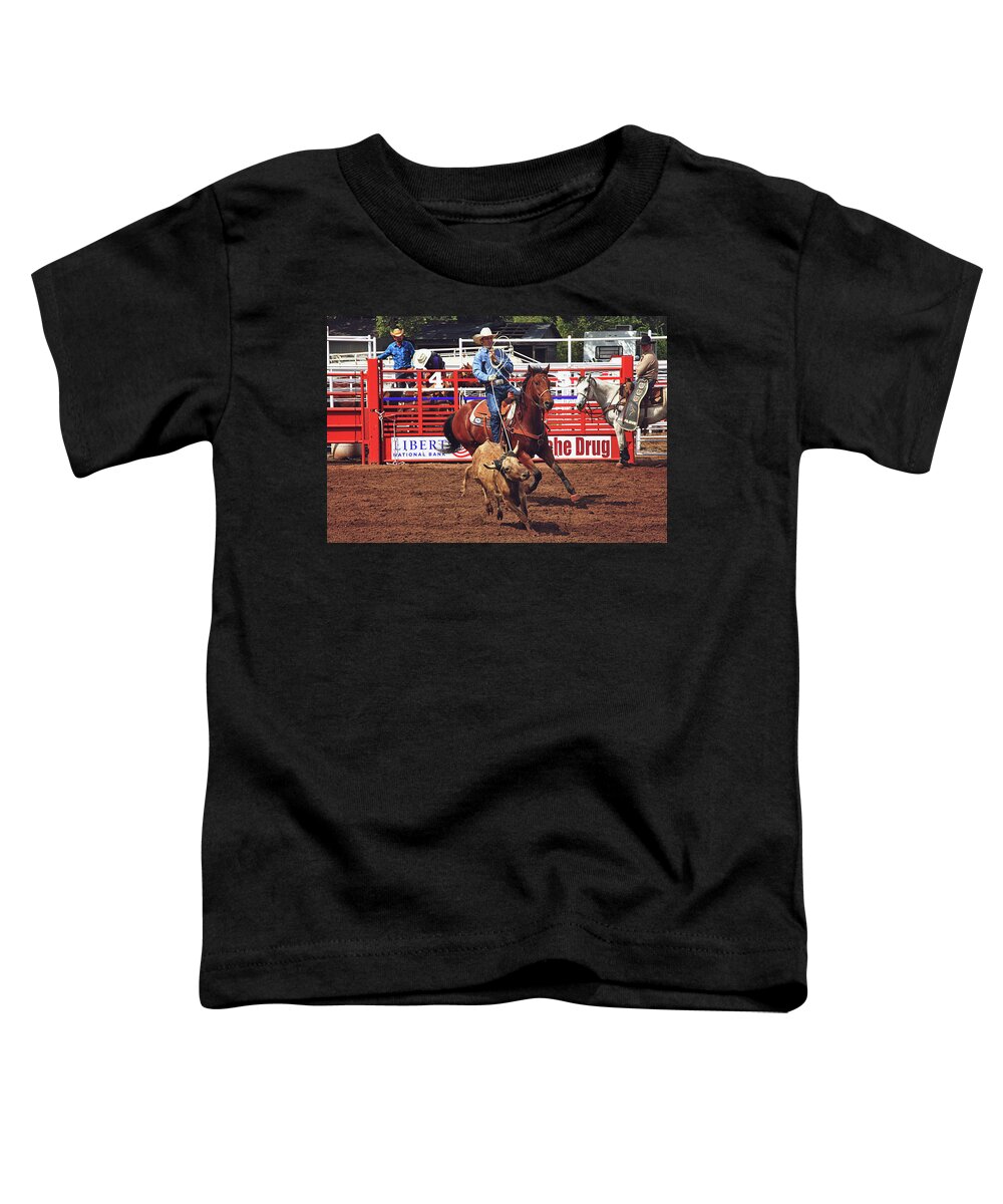 Rodeo Toddler T-Shirt featuring the photograph Trying to Rope In Those Points by Toni Hopper