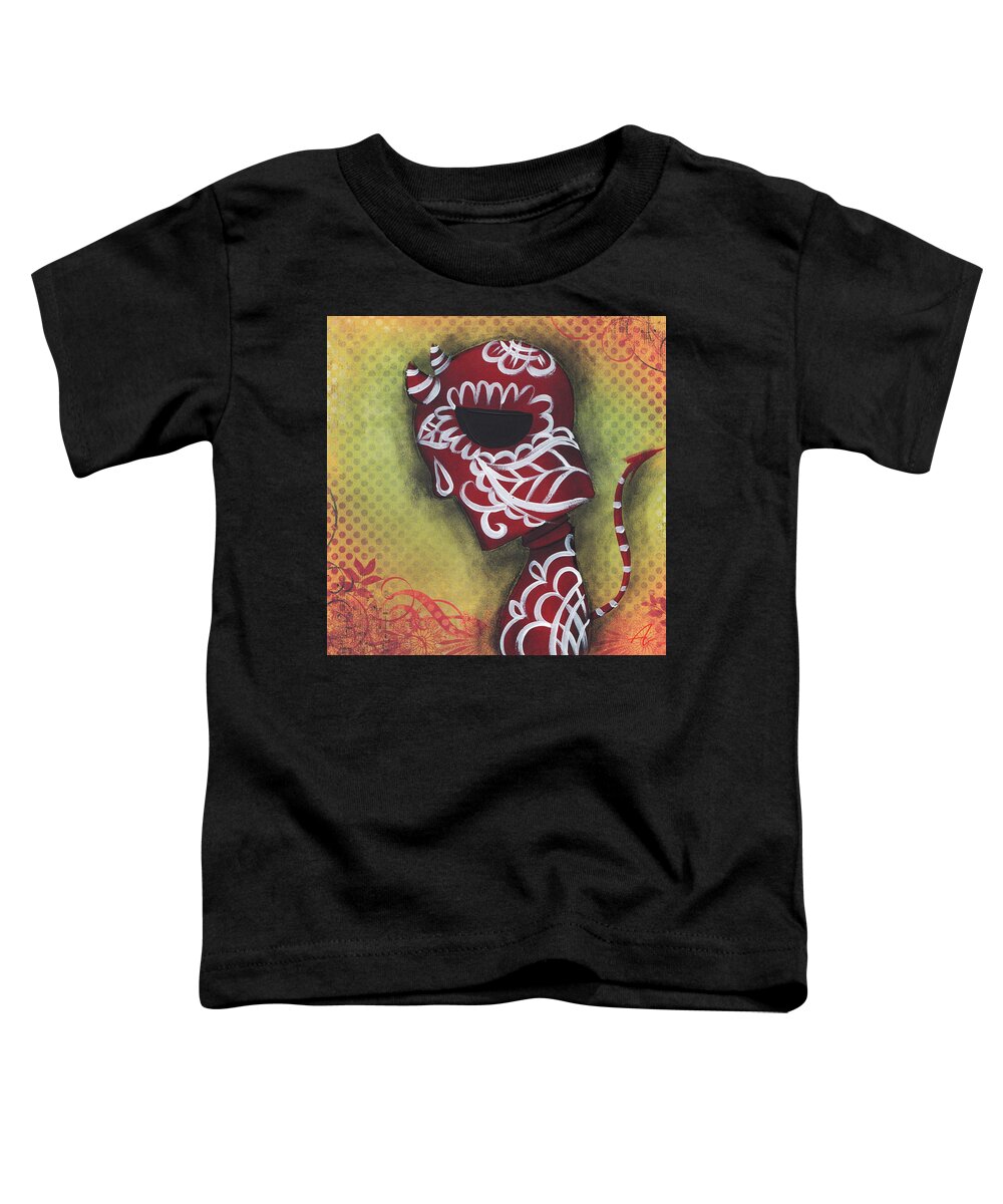 Day Of The Dead Toddler T-Shirt featuring the painting Unburden by Abril Andrade