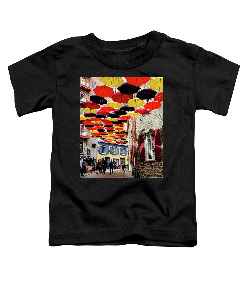 Quebec City Toddler T-Shirt featuring the photograph Under the Colorful Sky by Elizabeth M
