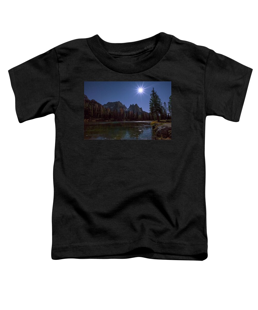 Lago Toddler T-Shirt featuring the photograph Under the moonlight by Elias Pentikis