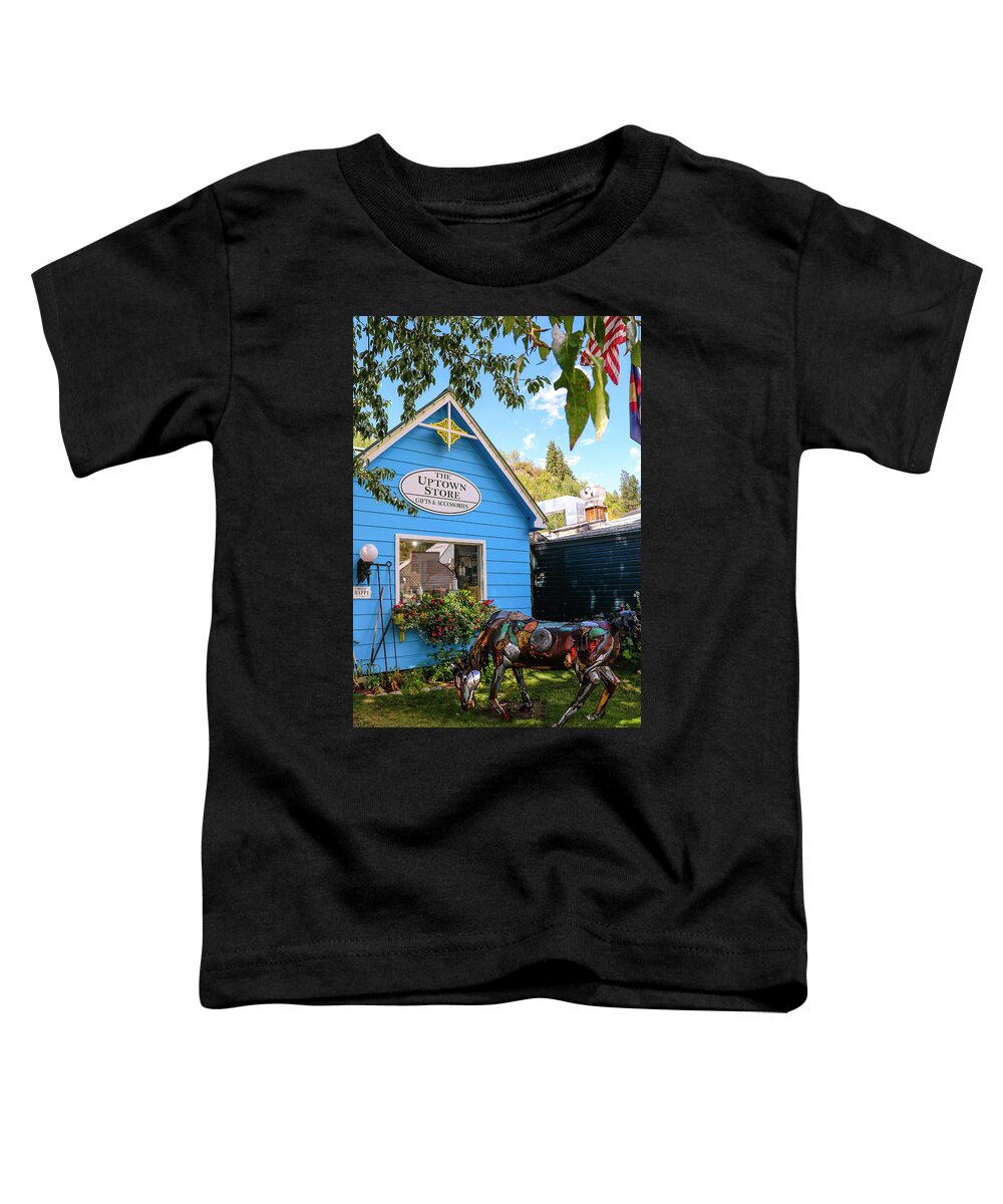Store Toddler T-Shirt featuring the photograph Uptown Store in Minturn Colorado by Ola Allen
