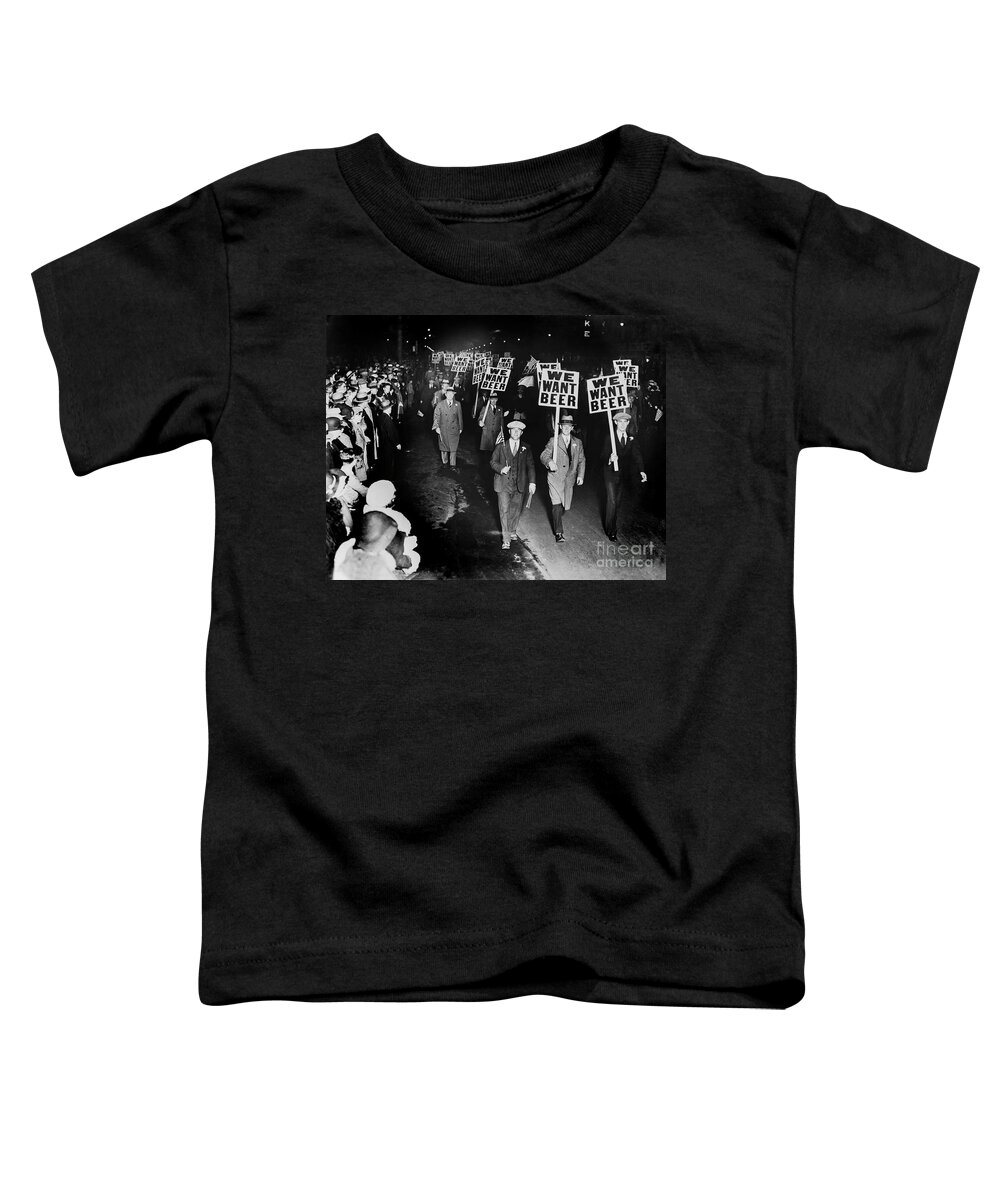 Prohibition Toddler T-Shirt featuring the photograph We Want Beer by Jon Neidert