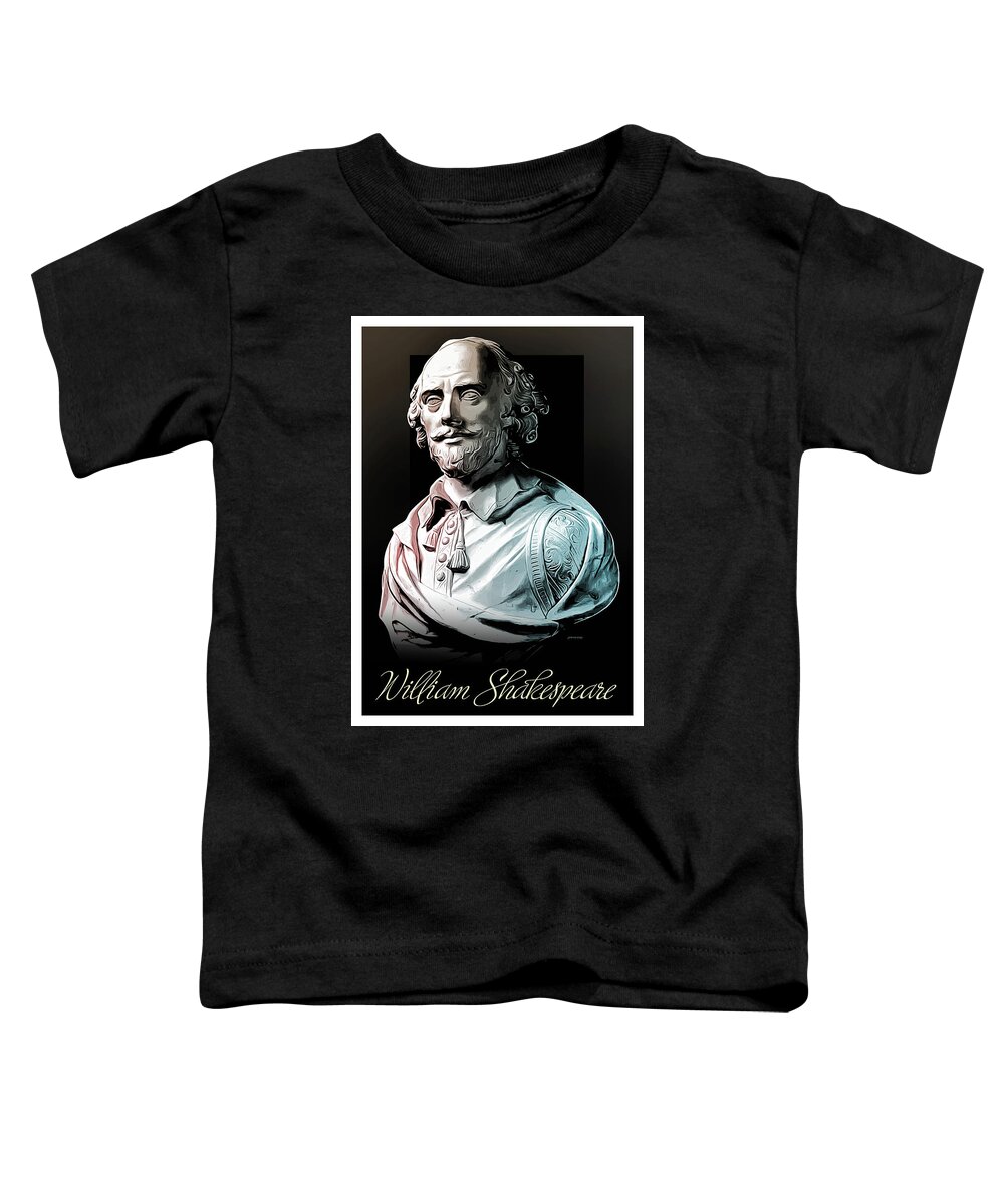 William Shakespeare Toddler T-Shirt featuring the digital art William Shakespeare by Greg Joens