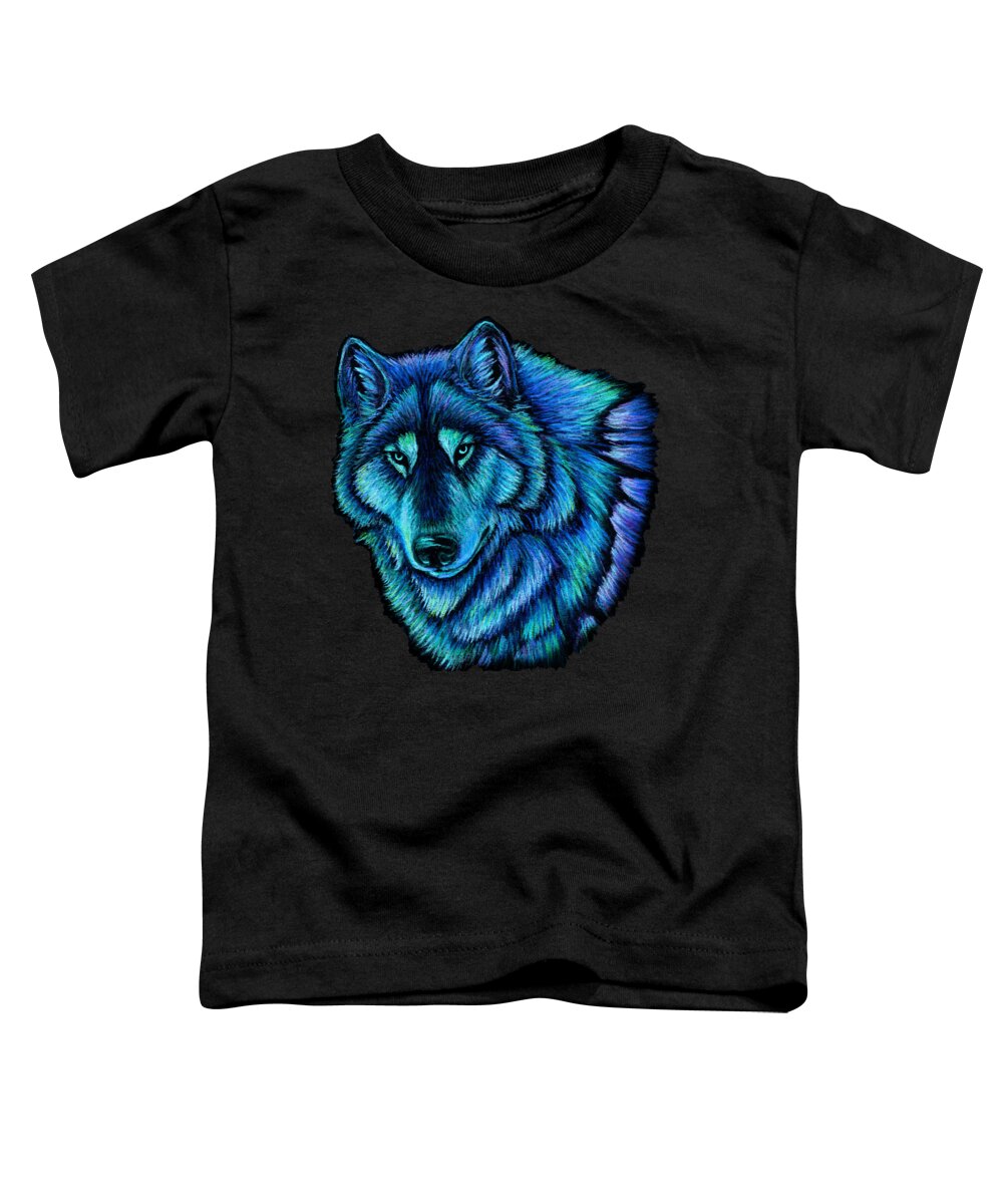 Wolf Toddler T-Shirt featuring the pastel Wolf Aurora by Rebecca Wang