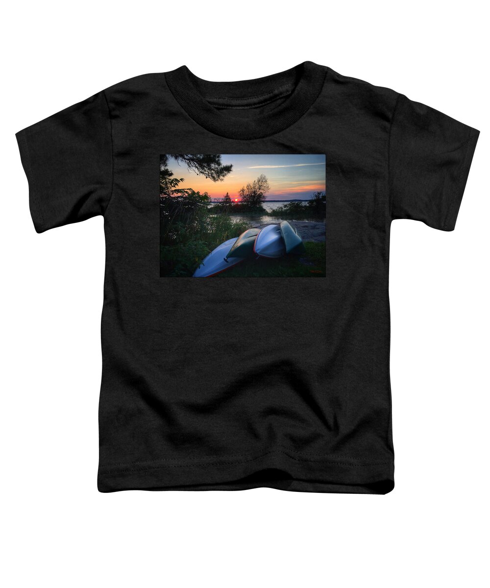 Kayak Toddler T-Shirt featuring the photograph After the Last Paddle by Robert Dann
