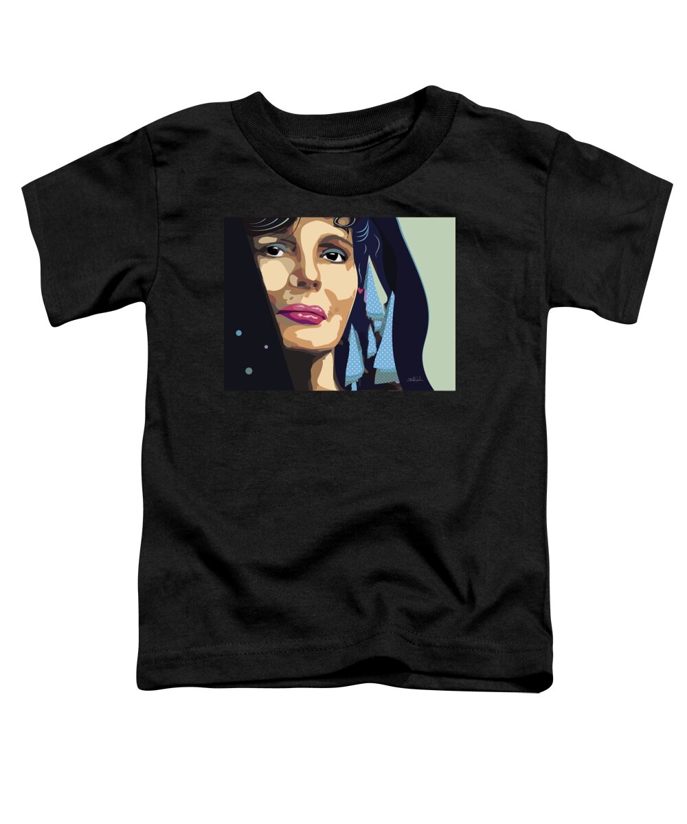 Amalia Toddler T-Shirt featuring the digital art Amalia Rodrigues #1 by Isabel Salvador