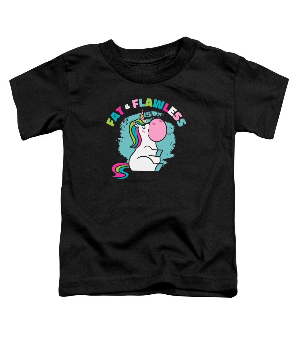 Body Positivity Toddler T-Shirt featuring the digital art Body Positivity Self-Confidence Unicorn #1 by Toms Tee Store