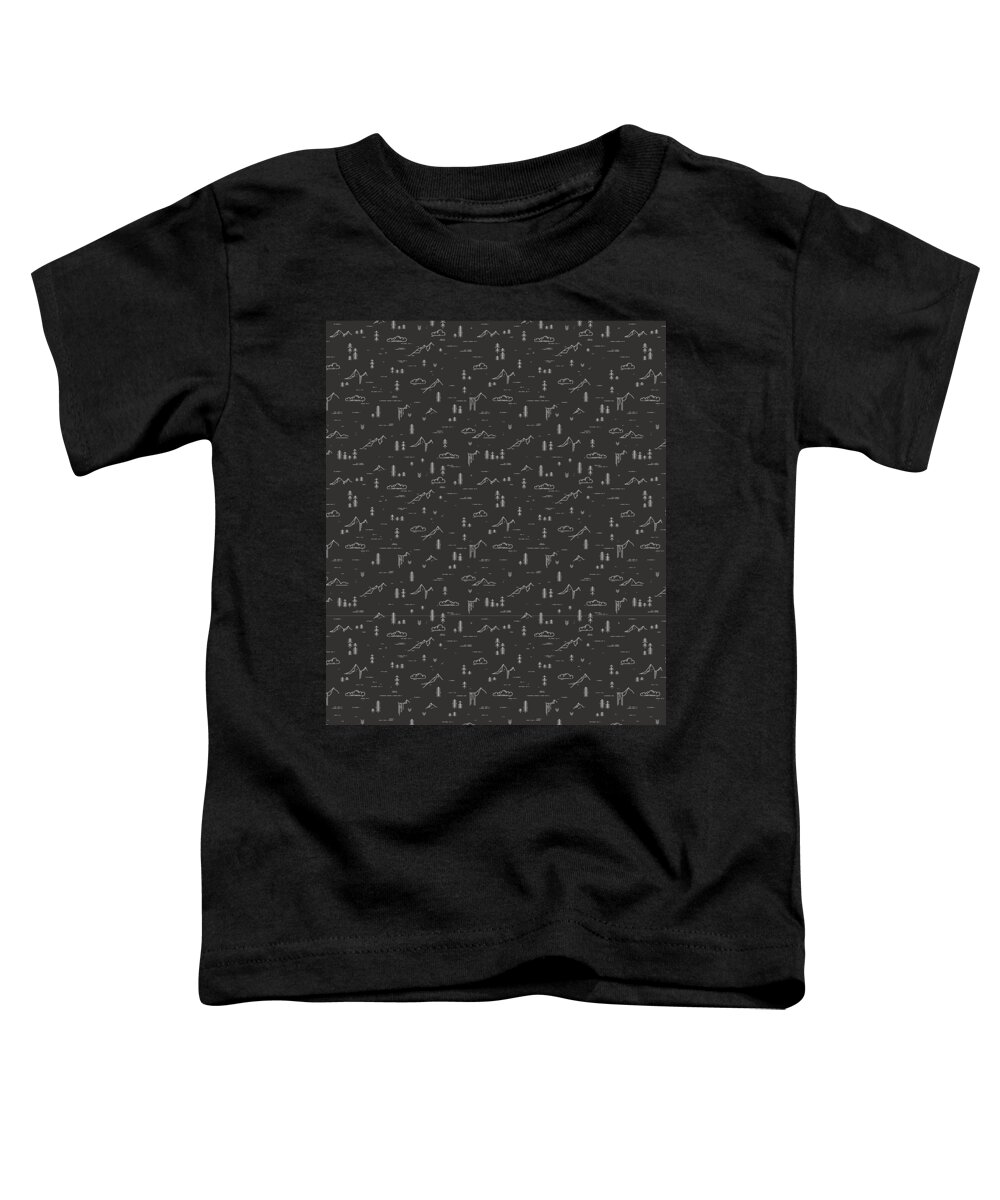Hiking Toddler T-Shirt featuring the digital art Hiking Patterns Wanderlust Camping Nature #1 by Mister Tee