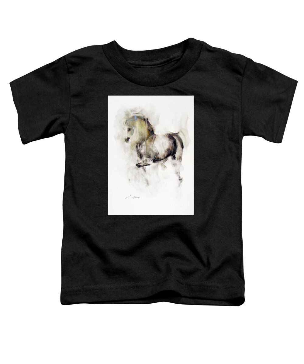 Equestrian Painting Toddler T-Shirt featuring the painting Mito by Janette Lockett