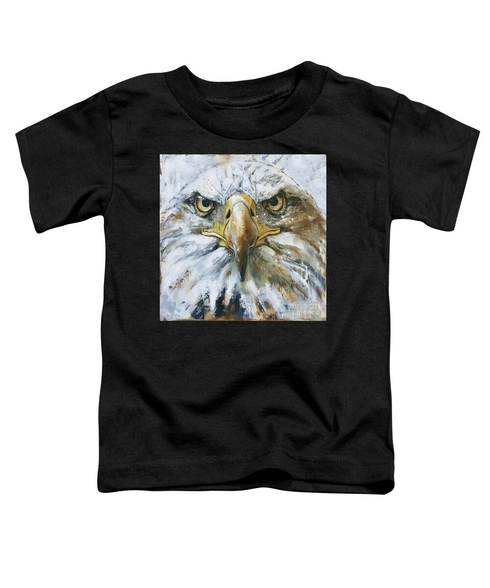American Bald Eagle Toddler T-Shirt featuring the painting The Fierce Eagle #1 by Tina LeCour