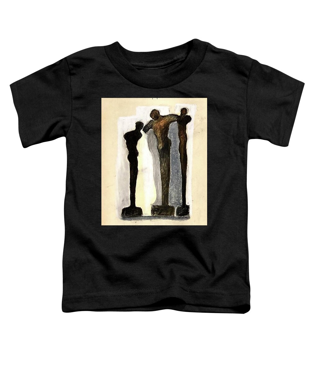Three Figures Toddler T-Shirt featuring the drawing Three figures by David Euler